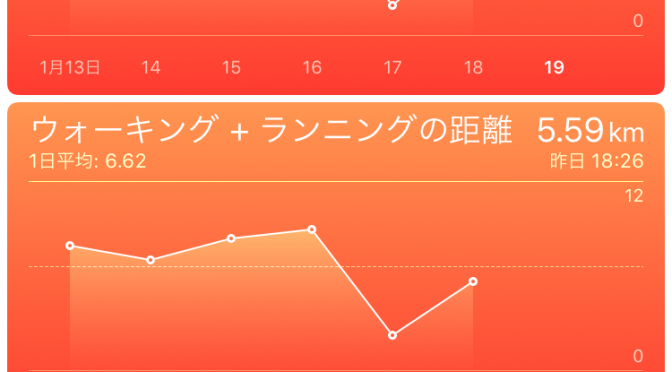 2016年1月18日(月)の出来事「雪の朝」と歩数記録