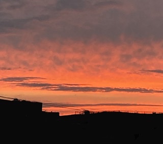 真っ赤な夕焼け